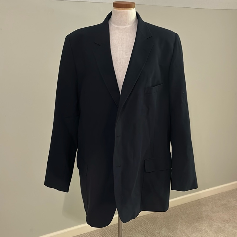 Orvis Navy Blue Blazer Sport Coat Jacket Hopsack Gold Buttons USA Made